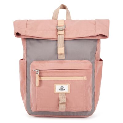Canary Wharf Mini Backpack - Pink with Grey