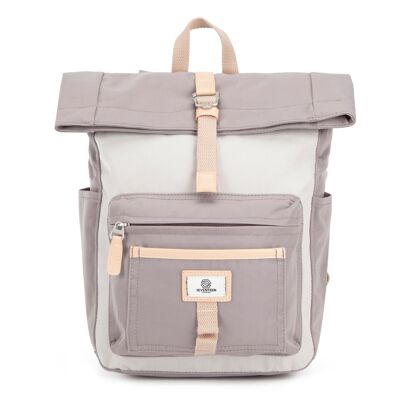 Canary Wharf Mini Backpack - Grey with Cream