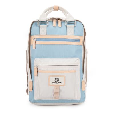 Wimbledon Backpack - Cream with Light Blue