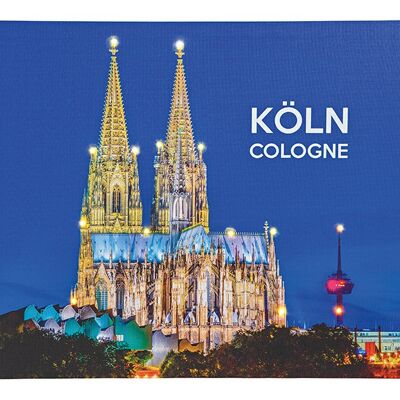 Wandbild Keilrahmen Köln mit 14er LED Licht Bunt (B/H/T) 40x50x2cm