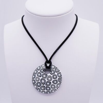 Murrine-round necklace matte white N