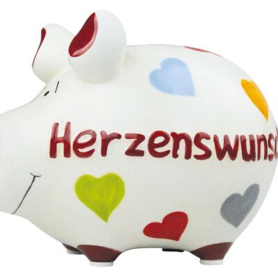 Spardose KCG Kleinschwein, Herzenswunsch, aus Keramik, Art. 101515 (B/H/T) 12,5x9x9cm