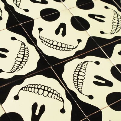 Square meter of Ceramic Tiles Skulls