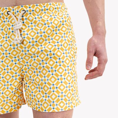 Sustainable Man Swimsuit - Taormina Yellow