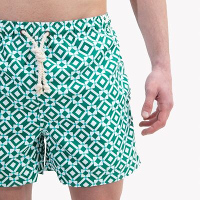 Sustainable Man Swimsuit - Taormina Green