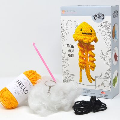 Jellyfish Keychain Crochet Kit - Yellow