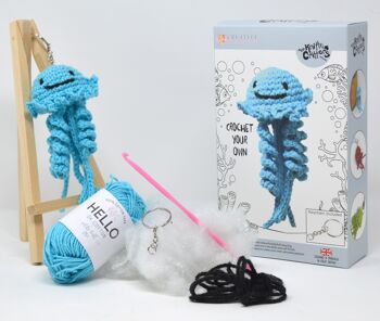 Kit Crochet Porte-clés Méduses - Bleu 2