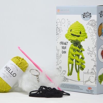 Jellyfish Keychain Crochet Kit - Green