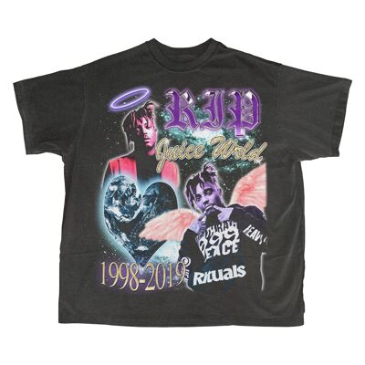 Camiseta Juice World / Doble Estampado - Vintage Black