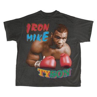 T-Shirt Mike Tyson / Double Imprimé - Noir Vintage