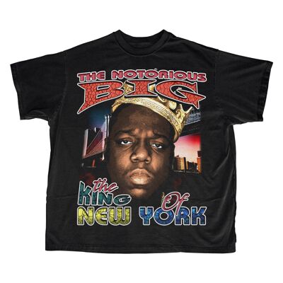 Camiseta Notorious Big / Estampado doble - Negro