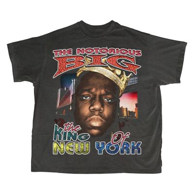 T-Shirt Notorious Big / Double Imprimé - Noir Vintage