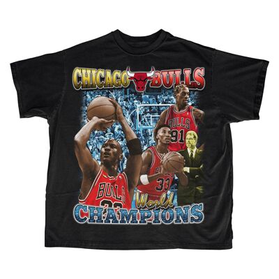 T-Shirt Chicago Bulls / Double Imprimé - Noir