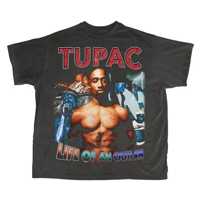 Camiseta Tupac - Negro Vintage