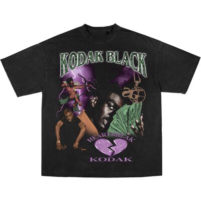 Camiseta negra Kodak - Camiseta extragrande de lujo