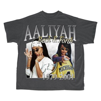 T-Shirt Aaliyah - Noir Vintage Délavé