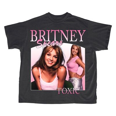 Britney Spears T-Shirt - gewaschenes Vintage-Schwarz