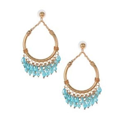 Daisy - flower & gold metal drop earrings