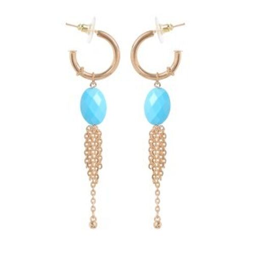 Diana - blaue Perlen Wasserfall Ohrringe