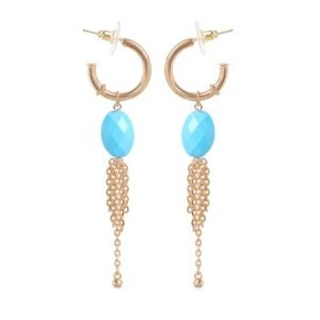 Diana - boucles d'oreilles cascade de perles bleues