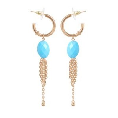 Diana - blue beaded waterfall earrings