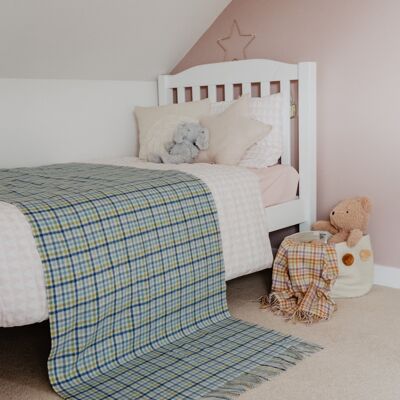 Lambswool Kids Blanket in Seaside Gingham