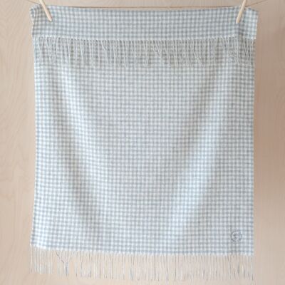 Super Soft Lambswool Baby Blanket in Grey Nursery Gingham