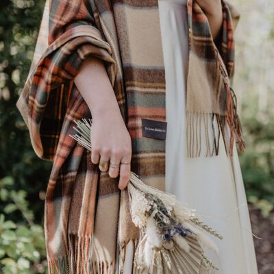 Cashmere Blanket Scarf in Stewart Dress Antique Tartan