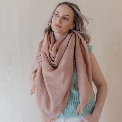 Lightweight Brushed Cashmere Scarf In Blush Melange