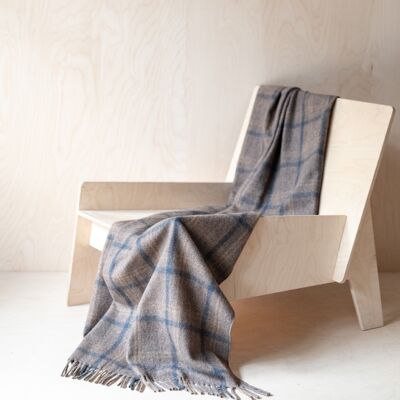 Recycled Wool Knee Blanket in Clay Munro Check