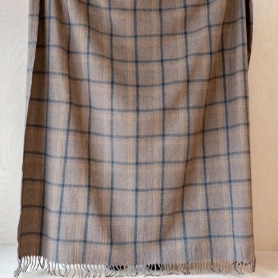Recycled Wool Blanket in Clay Munro Check