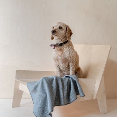 Recycled Wool Small Pet Blanket in Charcoal Herringbone