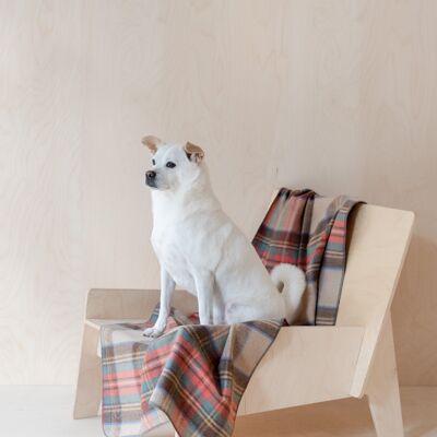 Recycled Wool Large Pet Blanket in Stewart Dress Antique Tartan