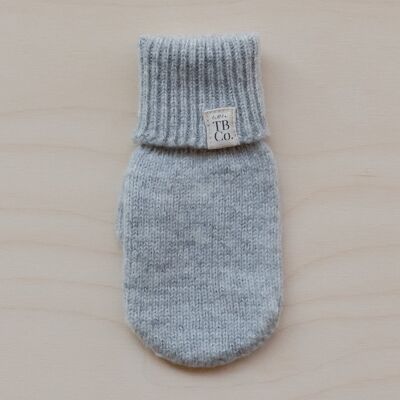 Cashmere & Merino Kids Mittens in Grey Melange