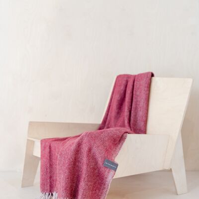 Recycled Wool Knee Blanket in Burgundy Herringbone