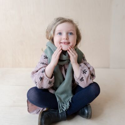 Lambswool Kids Scarf in Sage Melange