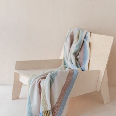 Recycled Wool Knee Blanket in Rainbow Stripe