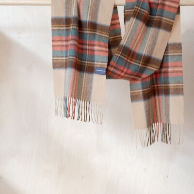 Lambswool Men's Scarf in Stewart Dress Antique Tartan