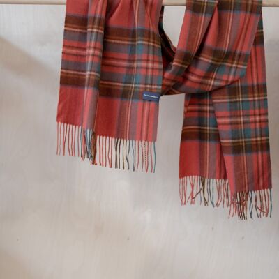 Lambswool Oversized Scarf in Stewart Royal Antique Tartan