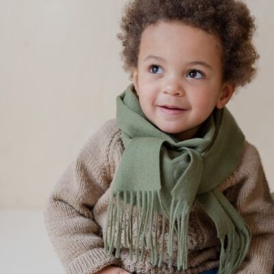 Lambswool Kids Scarf in Olive