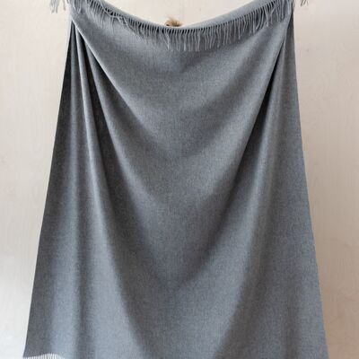 Lambswool Blanket in Grey Melange