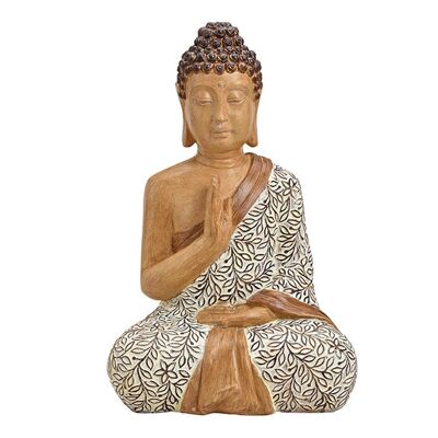 Buddha sitzend aus Poly Beige (B/H/T) 32x25x48cm