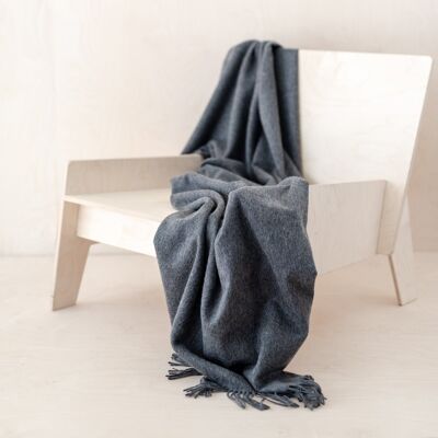Lambswool Knee Blanket in Charcoal Melange