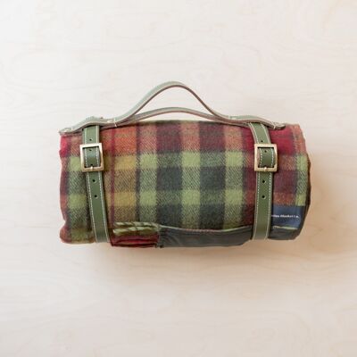 Recycled Wool Picnic Blanket in Buchanan Autumn Tartan