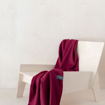 Lambswool Knee Blanket in Berry Burgundy