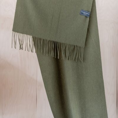 Lambswool Oversized Scarf in Olive