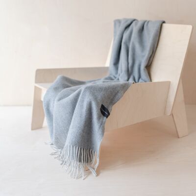 Recycled Wool Knee Blanket in Charcoal Herringbone
