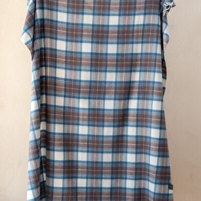 Lambswool Blanket in Stewart Muted Blue Tartan