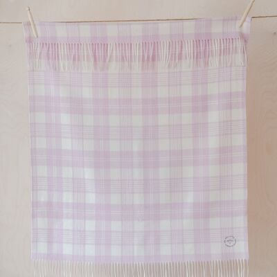 Super Soft Lambswool Baby Blanket in Powder Pink Check