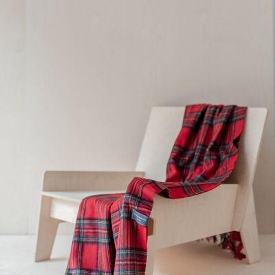 Lambswool Knee Blanket in Stewart Royal Tartan